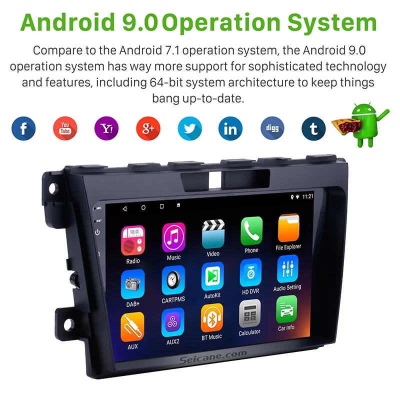 Seicane " Android 9,0 автомобиля gps-навигация, радио, стерео для 2007 2008 2009 2010 2011 2012 2013 MAZDA CX-7 мультимедийный плеер