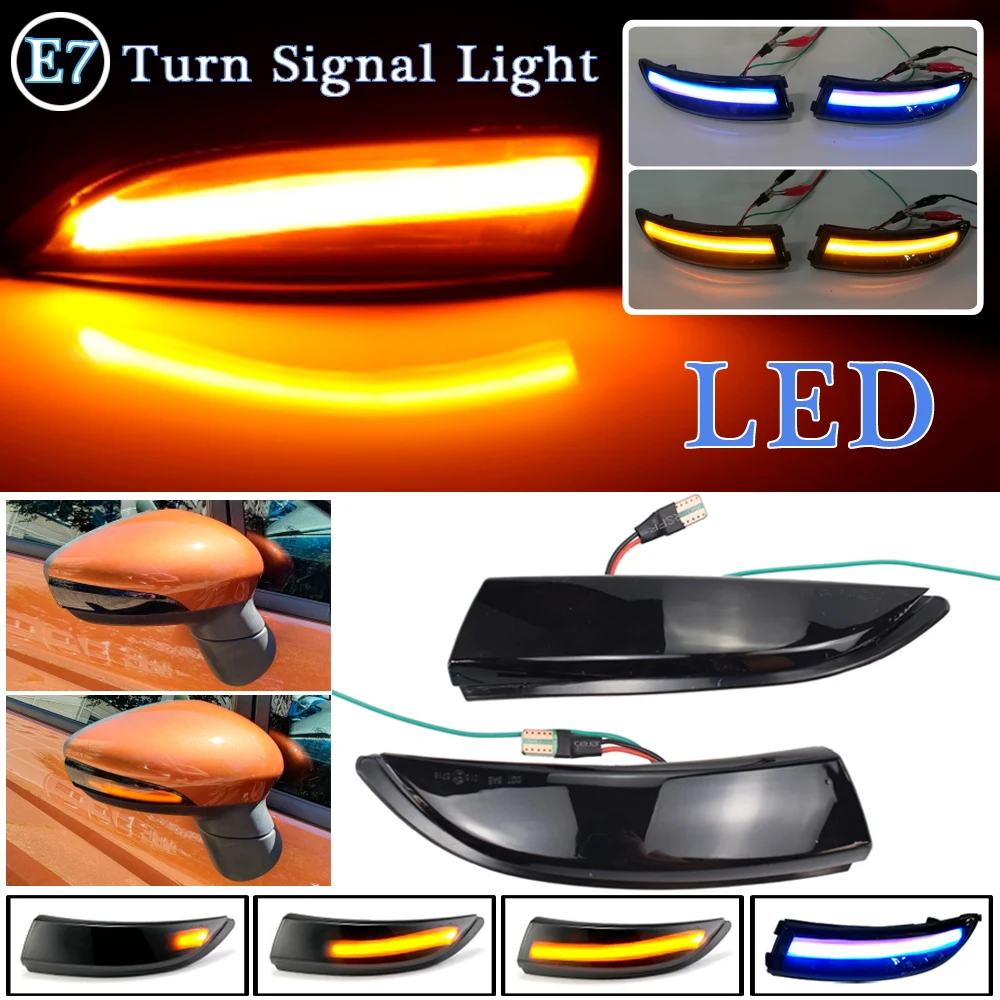 

2pcs LED Side Wing Rearview Mirror Dynamic Indicator Flowing Turn Signal Blinker Repeater Light For Ford For Fiesta MK8 19+ Mk7