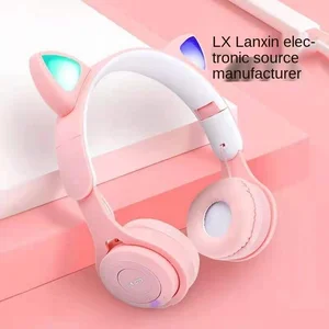 New net red fashion lovely style y08m luminous cat ear headset Bluetooth headset