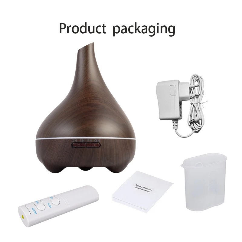 

KBAYBO 550ml Electric Aroma humidifier Essential Oil Diffuser Wood Grain Ultrasonic Humidify Cool Mist for Home LED night light