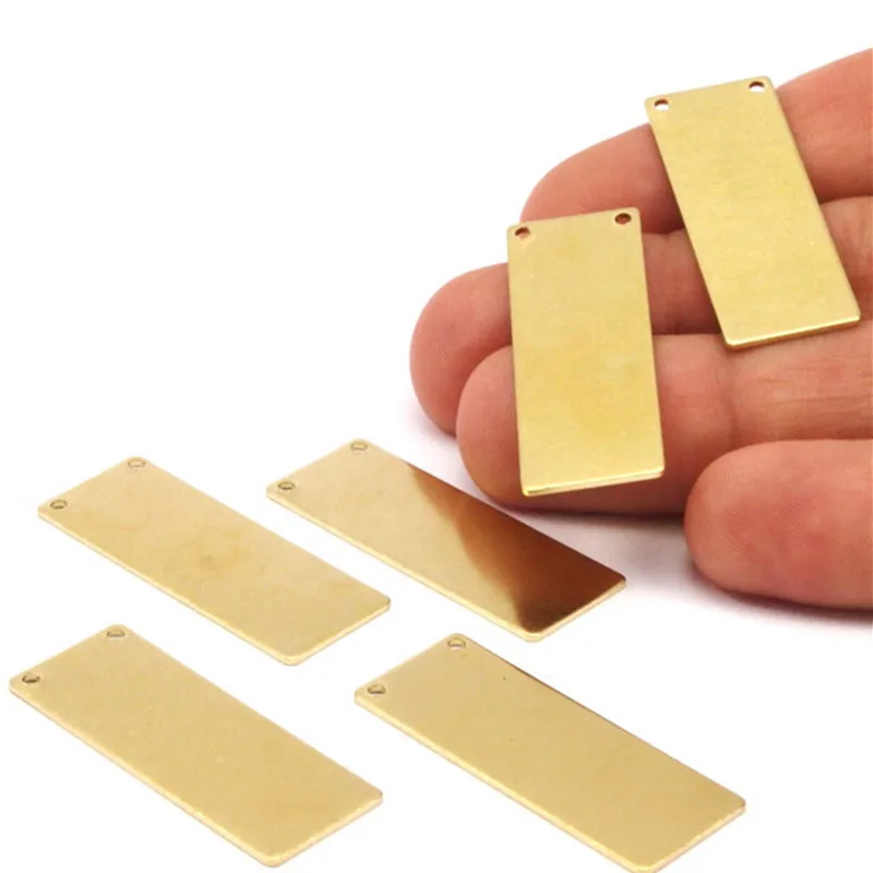 

12pc Raw Brass Rectangle Stamping Blank,( 2 Holes,)..sz(40x15x0.80mm) yd335-01