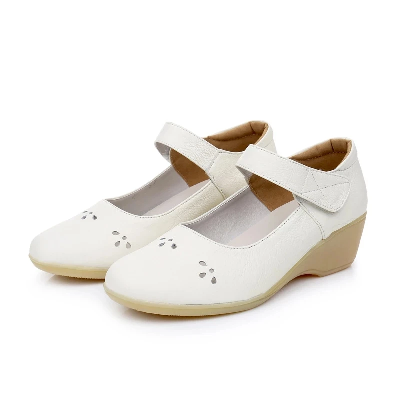 Женская обувь из натуральной кожи на танкетке и высоком каблуке | Обувь