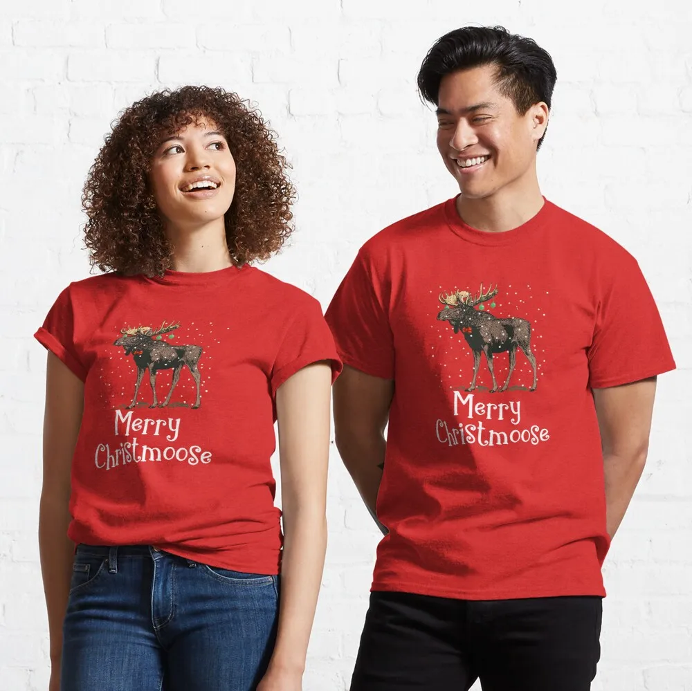 

Tops T Shirt Women Merry Christmoose Classic T-Shirt