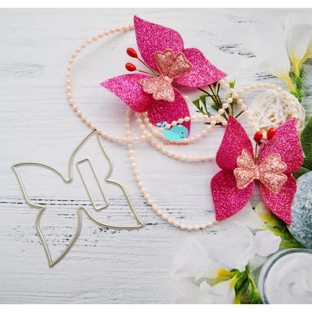 Новый дизайн бабочка головной убор металлическая резка штампы трафареты с