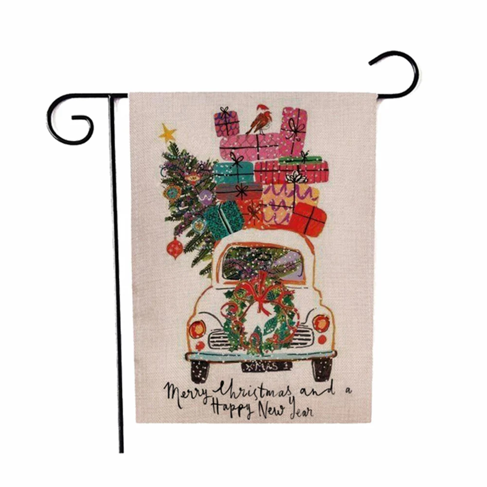 

32cmx47cm Car Balloon Cartoon Print Flag Hanging Banner Christmas Garden Decor