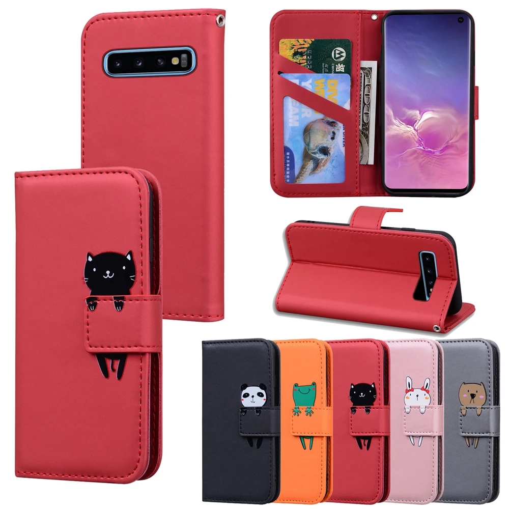 Чехол книжка для Etui Samsung S10 кожаный чехол телефона S9 S8 Plus S7 Edge S10E с магнитной