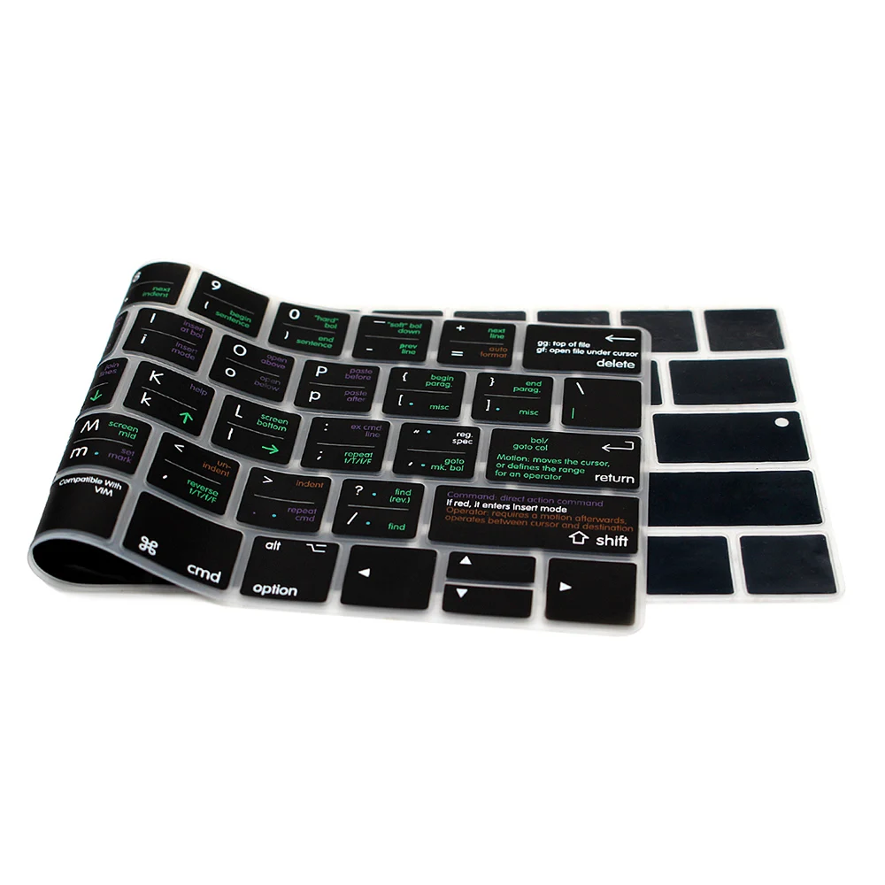 HRH VIM VI ярлыки Hotkey силиконовый чехол для клавиатуры защита кожи Macbook Pro 13 &quotA1706 A2159