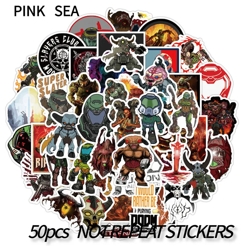 10/30/50Pcs/set Classic Game Doom Graffiti Sticker For Skateboard Laptop Luggage Scrapbook Bicycle Car Motorcycle Kid Toy
