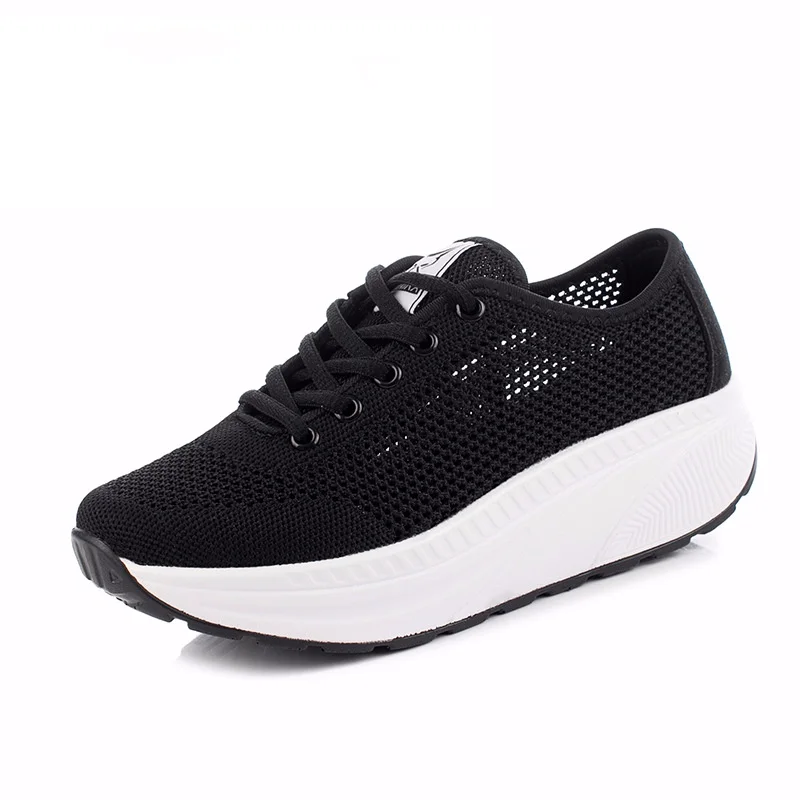 

2021 Summer Shopping Toning Shoes For Women Fitness Walking Slimming Jogging Sneakers 4.5 cm Wedge Platform Swing Shoes