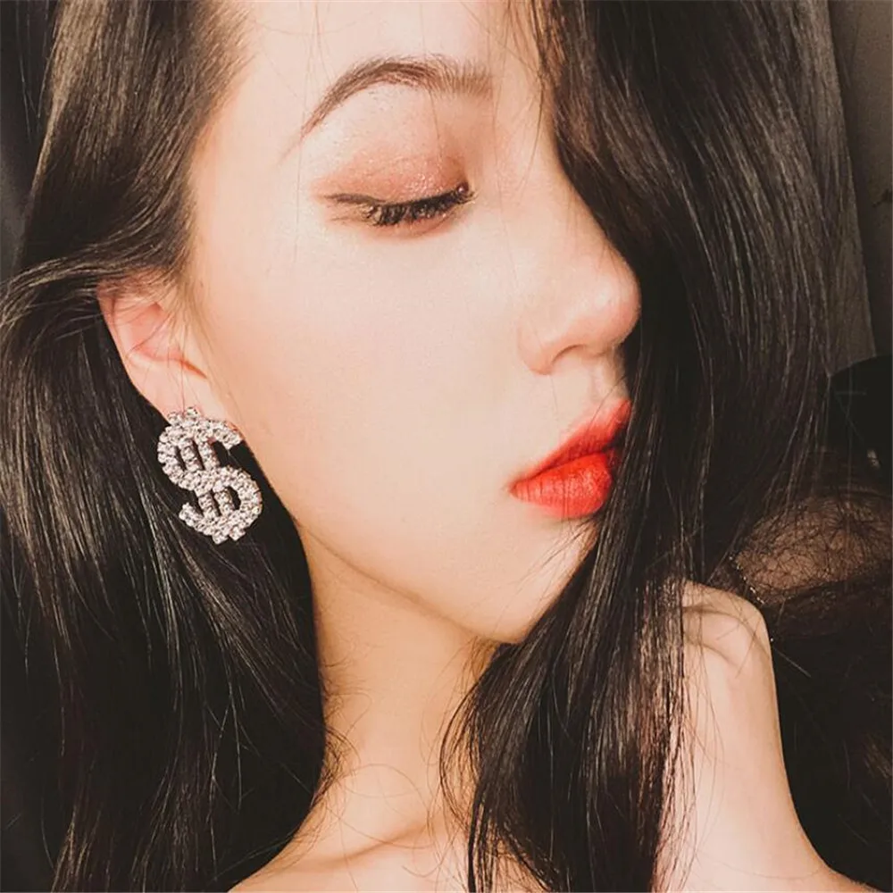 Европейские и американские индивидуальные серьги подвески в форме доллара