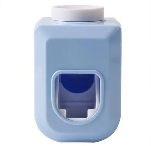 Blue 1 шт., новинка, Hands Free, автоматическая выжималка, зубная паста, диспенсер для выдавливания, настенное крепление, аксессуары для ванной комнаты, 4 цвета - Цвет: Blue