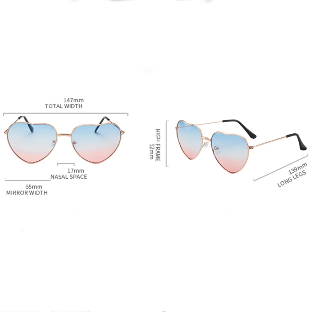 New Heart Shaped Windproof Sunglasses Hippy Boho Festival Style London Euro Design Women Sun Glasses Vintage Eyewear Metal Frame|Женские