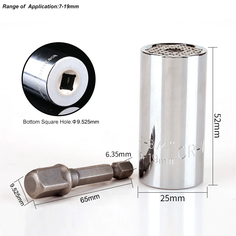 7-19 мм набор головок с гнездом квадратной головкой Трещоточный ключ муфтой для