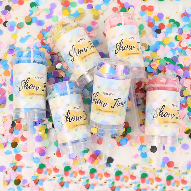

New Wedding Birthday Party Spray Flower Tube Confetti Push Music Holiday Mini Fireworks Atmosphere To Create