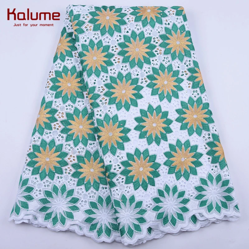 Kalume новейшая 100% хлопчатобумажная кружевная ткань с отверстиями африканская