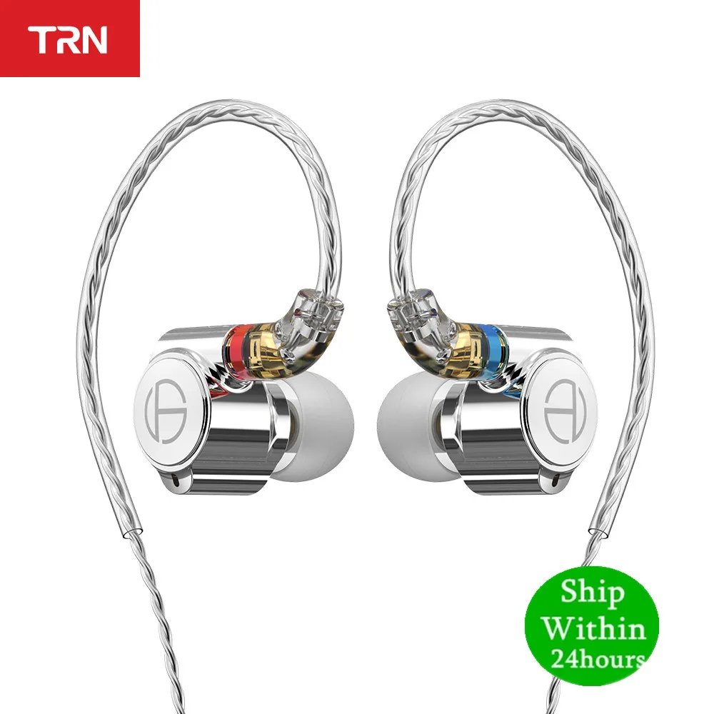 TRN TA1 наушники вкладыши Knowles 1BA + 1DD привод HIFI металлические с MMCX посеребренный
