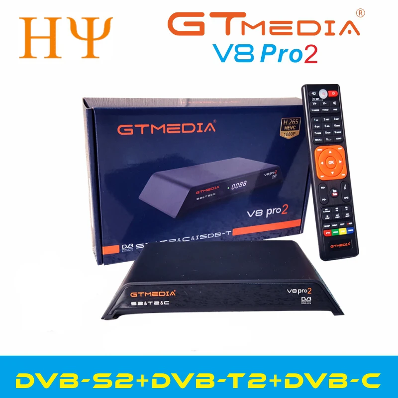 10 шт./лот GTMedia V8 Gtmedia V8 pro2 H.265 DVB-S2+ T2+ DVB-C спутниковый ресивер встроенный wifi PowerVu Biss лучше gtmedia v8 nova
