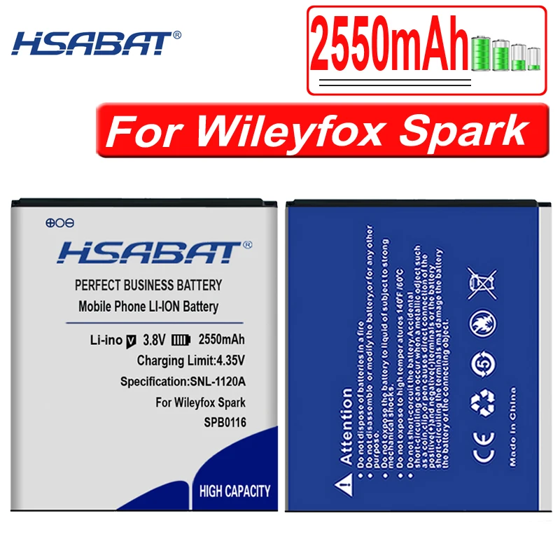 HSABAT SPB0116 2550mAh батареи для Wileyfox Spark/Spark+ хорошее качество батареи телефона