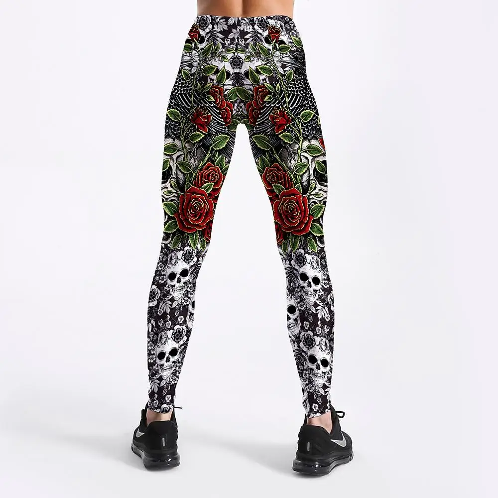 Women's High Waist Skull Love Mask Print Leggings - 20 Styles Fashion Slim Fit Sexy Pants image 3