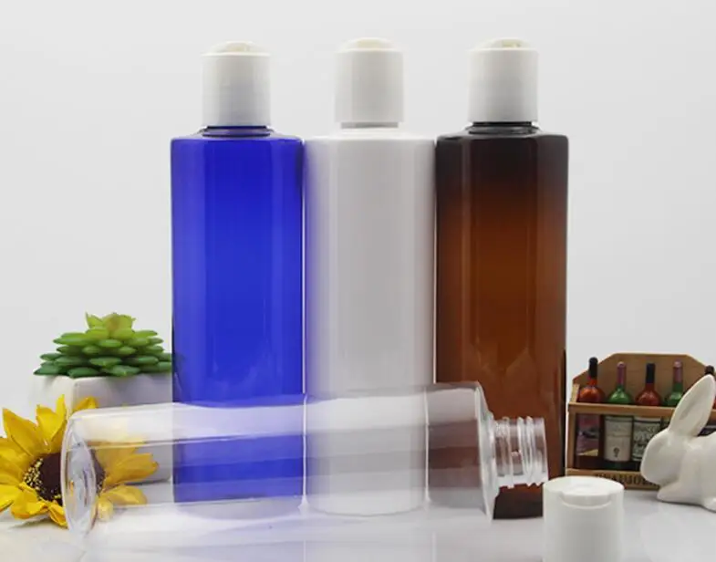 24 шт./лот 250 мл пустые пластиковые бутылки для шампуня с крышкой диска эфирные