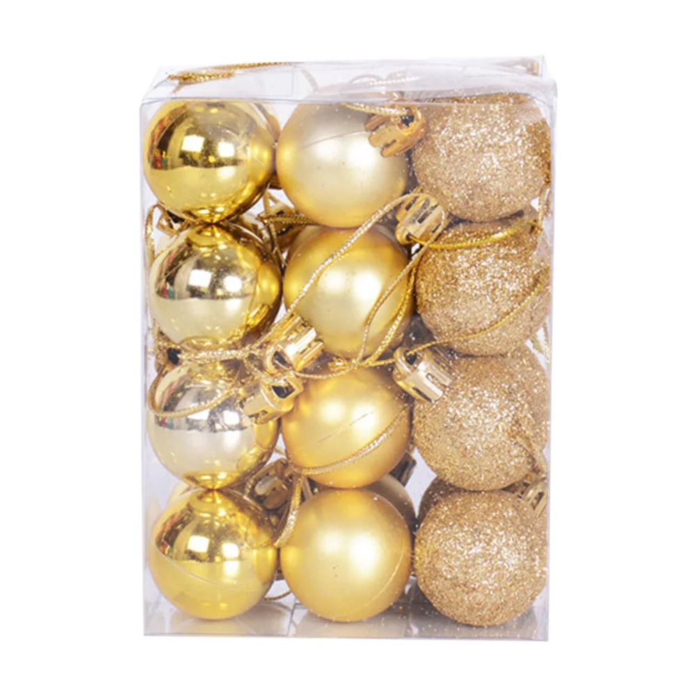 

24pcs 30mm Mini Christmas Balls Baubles Plastic Tree Hanging Decorations For Party SCVD889