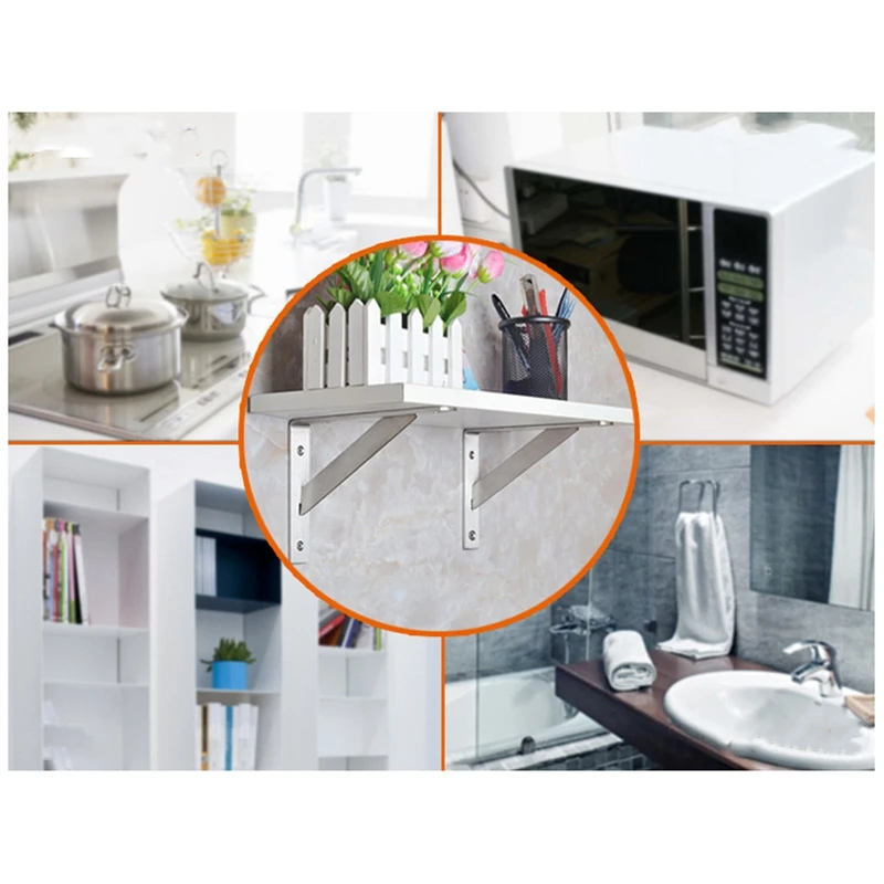 

2Pcs 90 Degree Decorative Corner Support Frame Wall-Mounted Shelf Bracket with Screws 200 x 130 mm