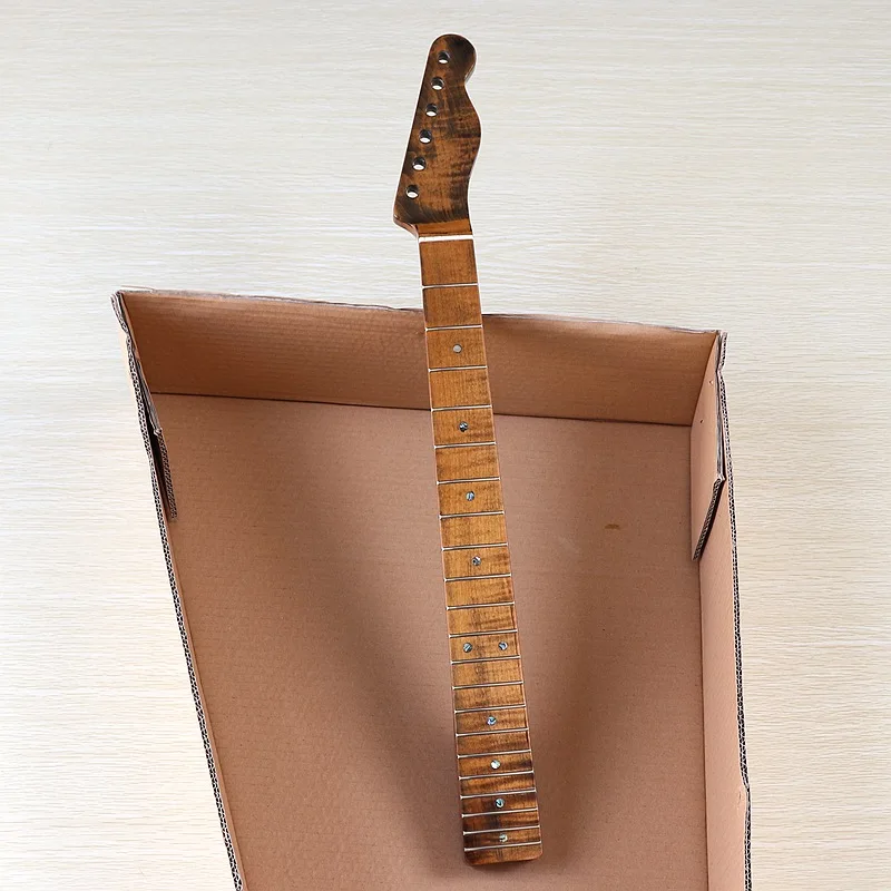 gerösteten ahorn tl 1 stück holz kombinieren kanada flamme ahorn holz elektrische gitarre neck hochglanz finish 21 bünde natürlich