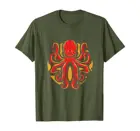 Крутая футболка с изображением осьминога морского существа Кракена влюбленного