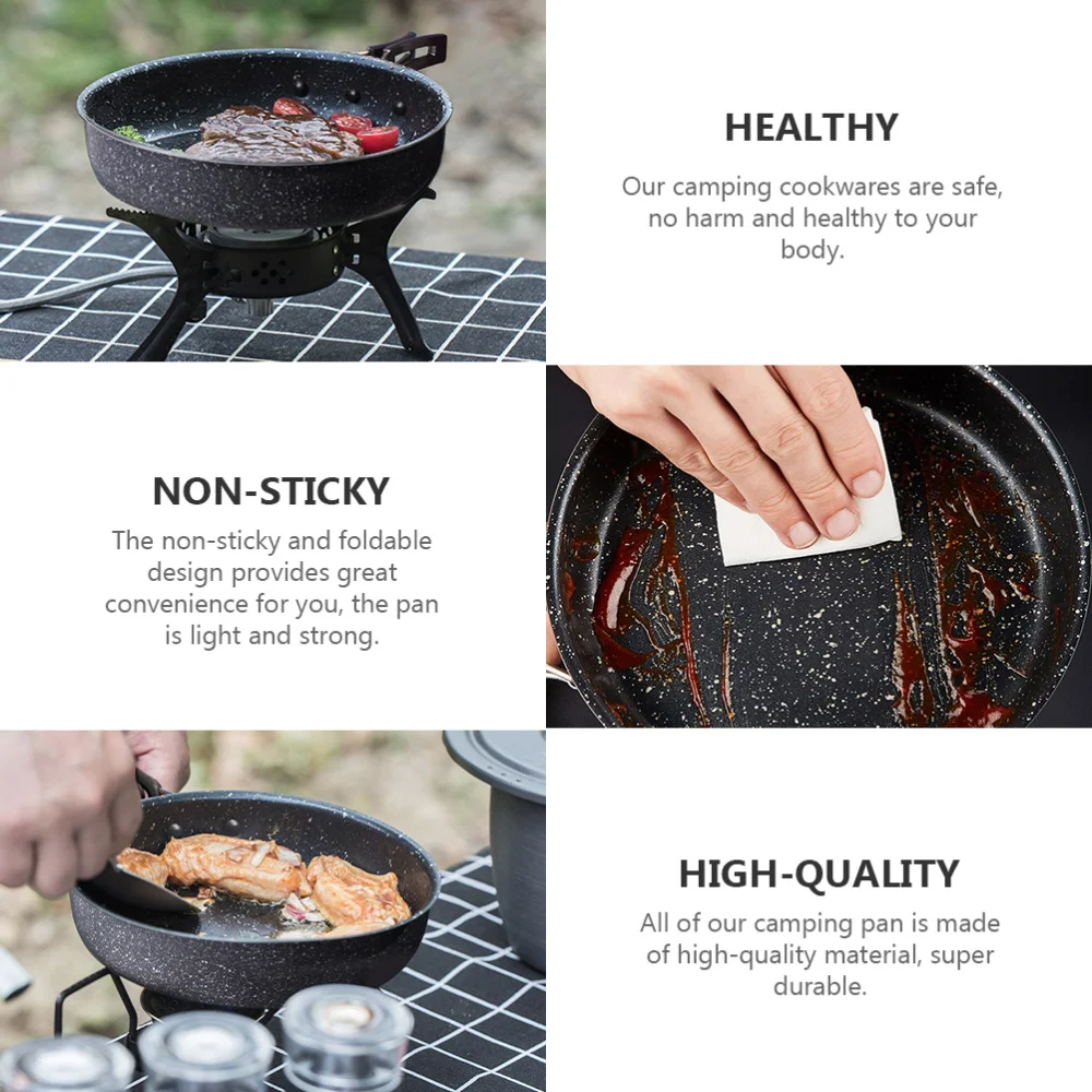 

Foldable Camping Pan Family Hiking Camping Picnic Accessories Frying Pan