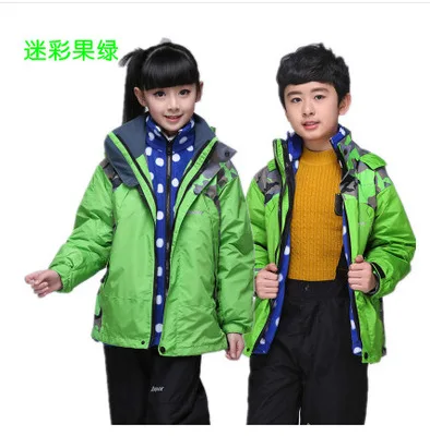 Уличный Детский Большой девичий дождевик куртка флисовый комплект из двух