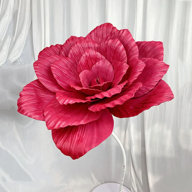 

PE Lotus Artificial Flower Decoration Wedding Background Road Leads Fake Foam Rose Shopping Mall Display Floral