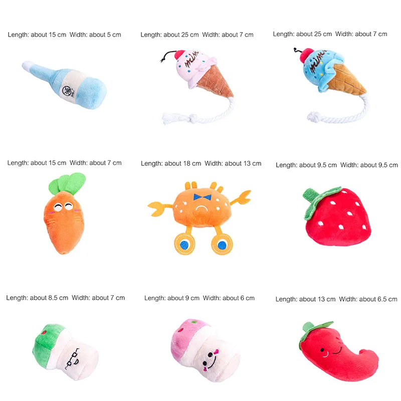 1 шт. фрукты животные игрушки Мультяшные собачки чучела пищащий питомец игрушка