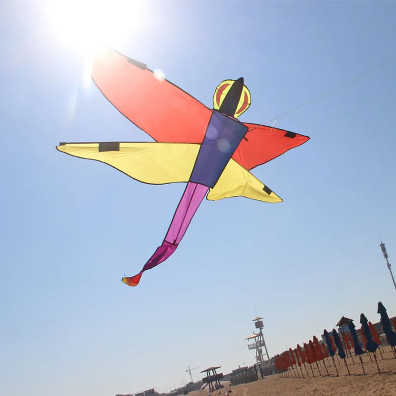 

2021 New Dragonfly Kite Colorful Animal Kite Single Line Anti Tear Toy Outdoor Sports Surfing Flying Game Tool Children's Gift