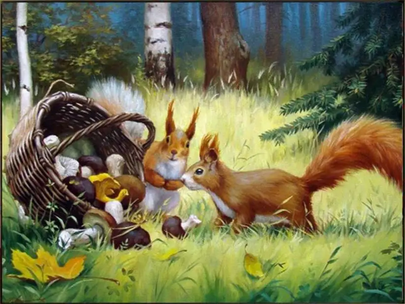 Алмазная вышивка животное полная квадратная крестиком на рисунке картина с