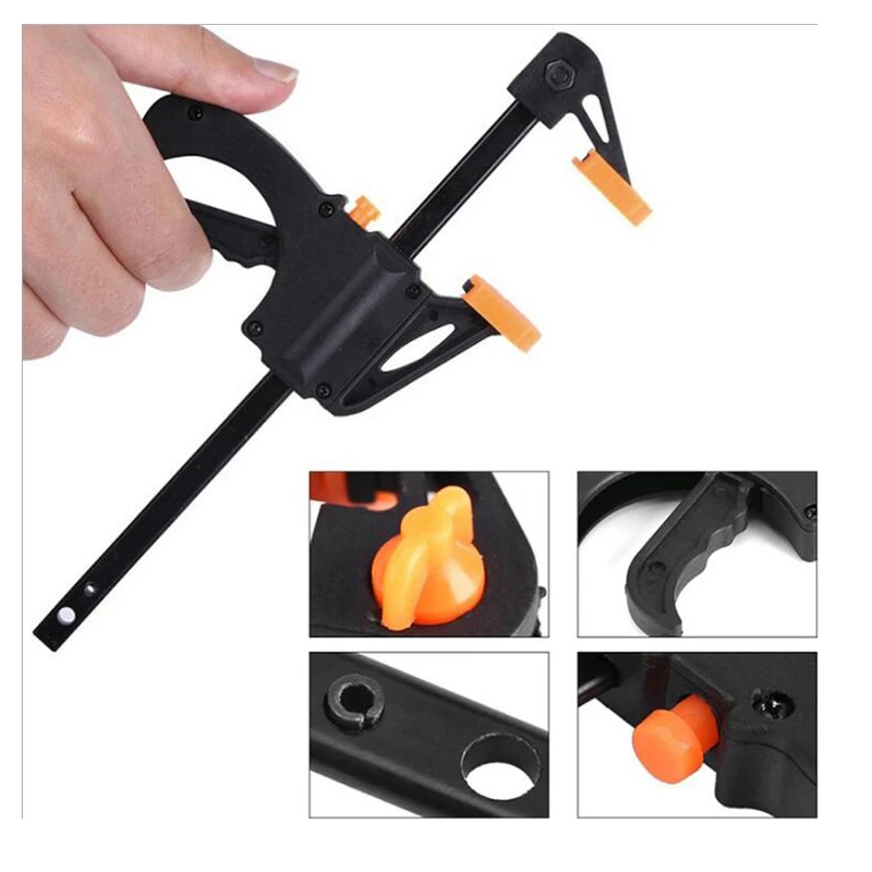 1pc 4 Inch Woodworking F Clamps Clip Quick Release Ratchet Bar Clamp Clip Grip Spreader Gadget Tool