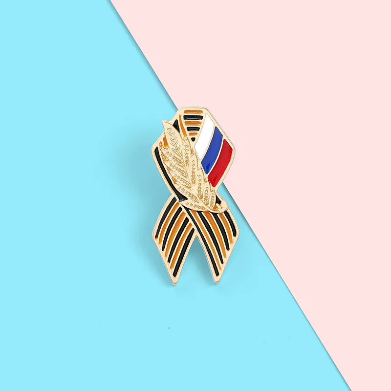 St. George Ribbon Badge with Russian Flag Of Saint Victory Day Enamel Lapel Pin Brooches Men Women Jewelry Accessories | Украшения и