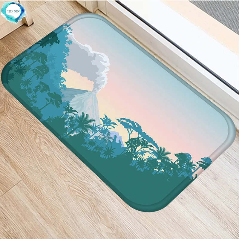 1 шт. мультяшный горный Придверный коврик кокосовое дерево для ванной кухонный