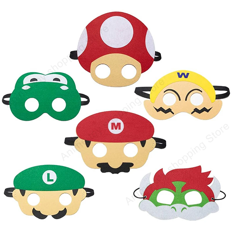 

Super Mario Bros Luigi Yoshi Peach Bowser cosplay party mask for children birthday party decoration Halloween ornaments gifts