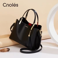 cnoles fashion large capacity ladies bag genuine leather bag travel shopping shoulder bag handbag summer beach bags
