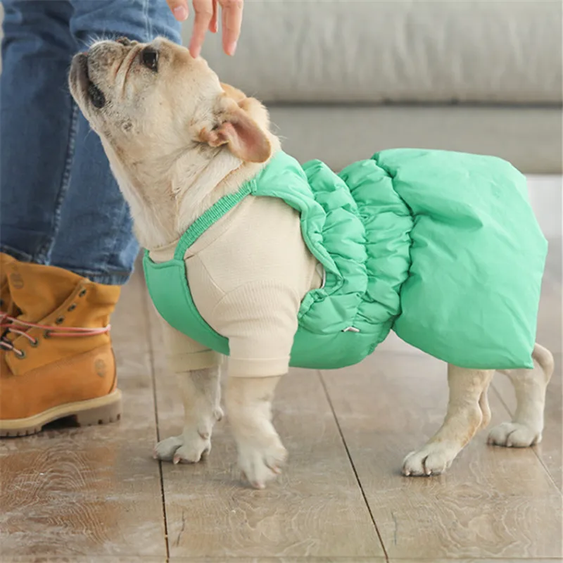 Платье для французского бульдога зимняя одежда мопса юбка Шнауцер померанского