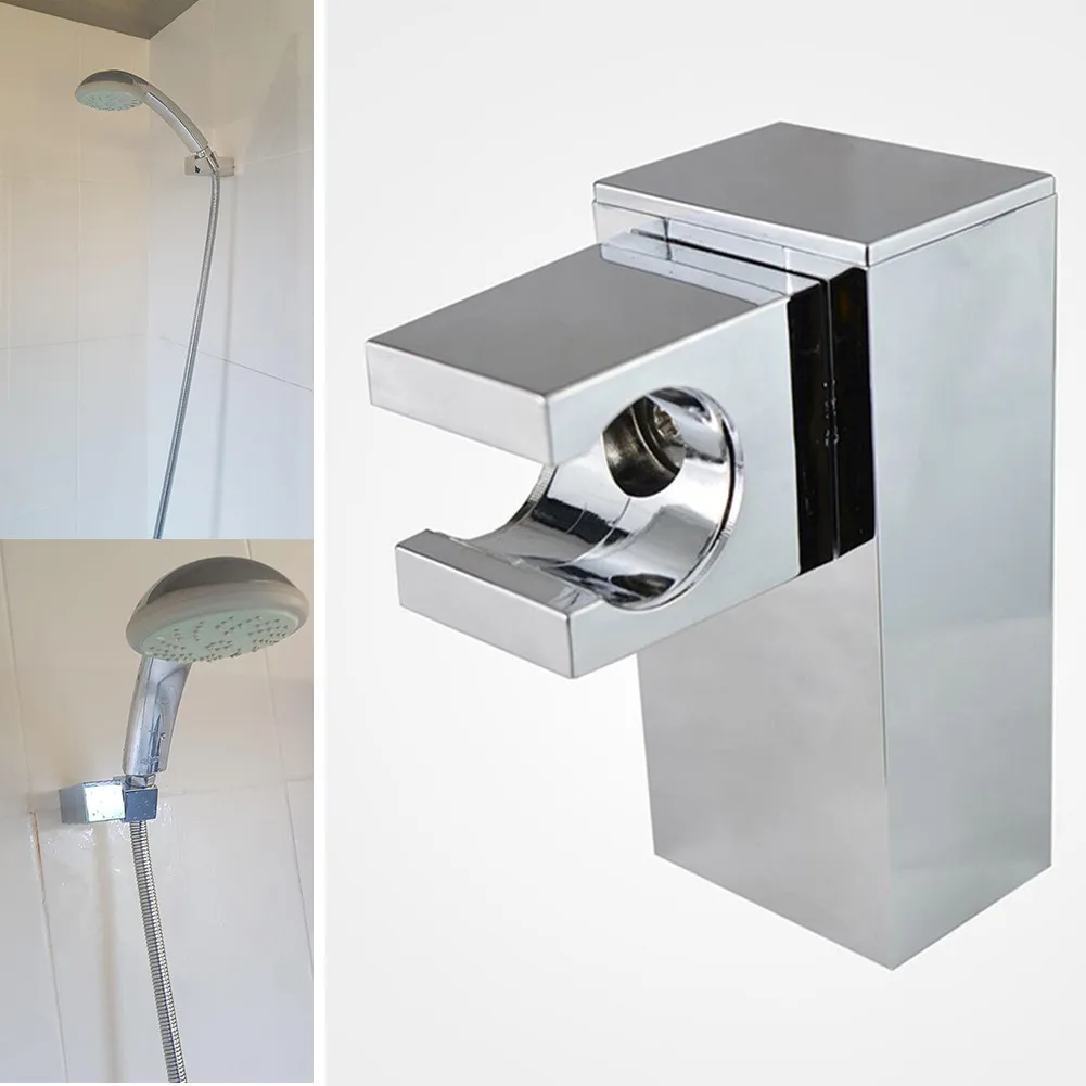 

Adjustable Hand Held Shower Head Holder Bracket Wall Mount For Bathroom Square ABS 1*Shower Bracket Silver