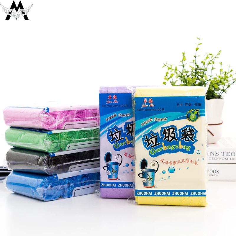 5 томов/Лот 500 шт одноразовые пакеты для мусора бытовые утолщенные пластиковые
