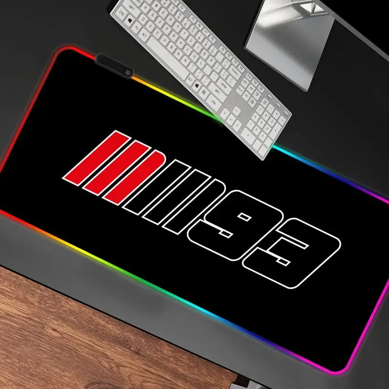 

Marc Marquez 93 RGB Mouse Pad gaming accessories speed mini pc Gamer desk Mat Laptop Keyboard Table tapis souris mousepad 90x40