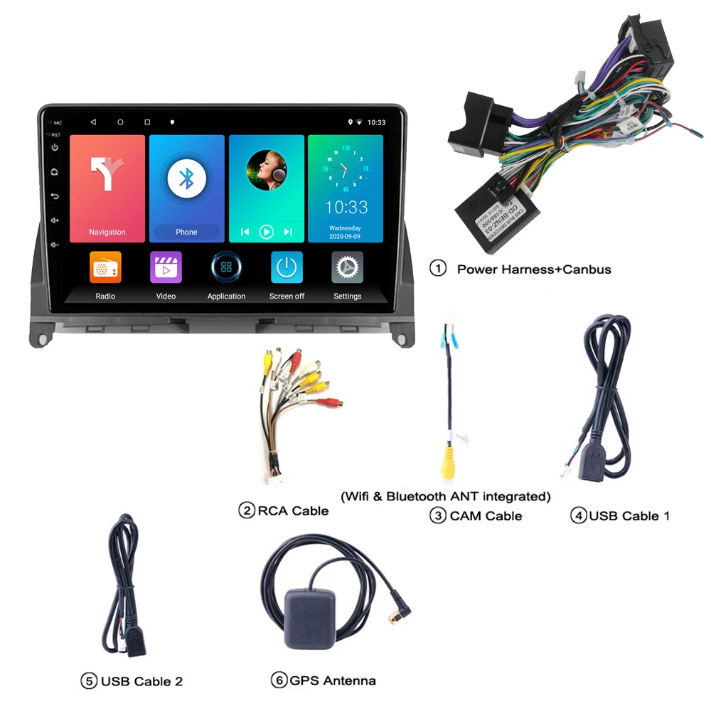 2 Din Автомобильный мультимедийный плеер Android Wifi навигация GPS Авторадио для Mercedes Benz