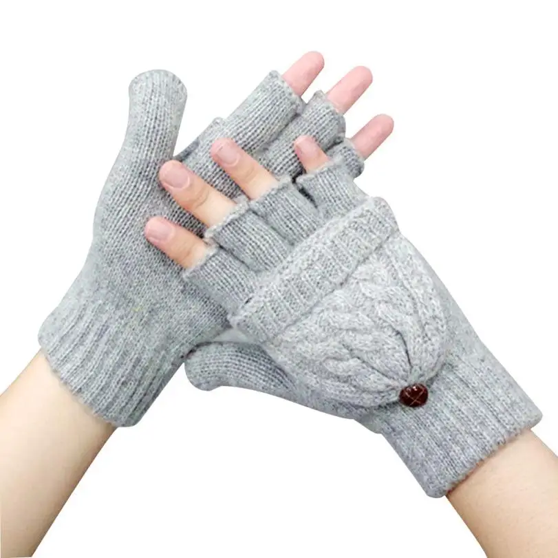 Серый Guantes перчатки для страйкбола женские зимние рукавицы ручная теплая шерсть вязаная перчатка для женщин теплые Утепленные Перчатки для фитнеса# BL5 - Цвет: Серый
