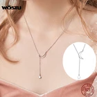 Женское Ожерелье с кулоном в виде звезды WOSTU, из стерлингового серебра 925 пробы и розового золота, подарок на день рождения, S925