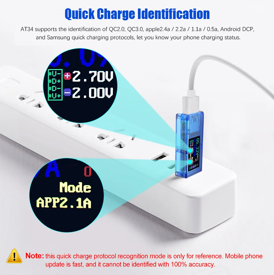 DIYFIX USB 3,0 тестер HD цветной ЖК-Вольтметр Амперметр измеритель напряжения тока мультиметр батарея Зарядка power Bank AT34 USB Тестер