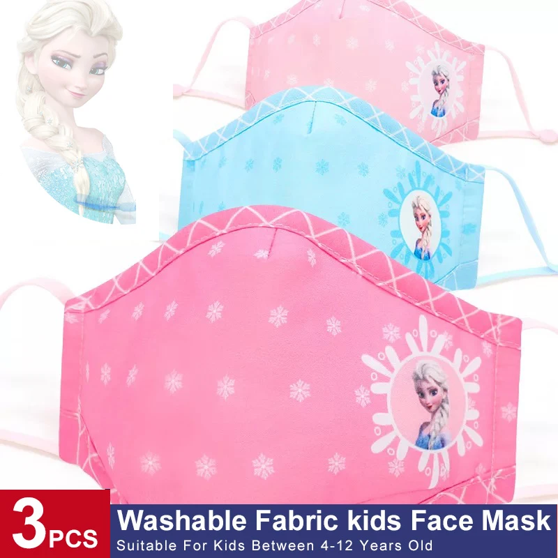 

Fashionable princess kids mask washeble reuseble cute child mask cotton cartoon masque enfant free gifts pm2.5 filter paper