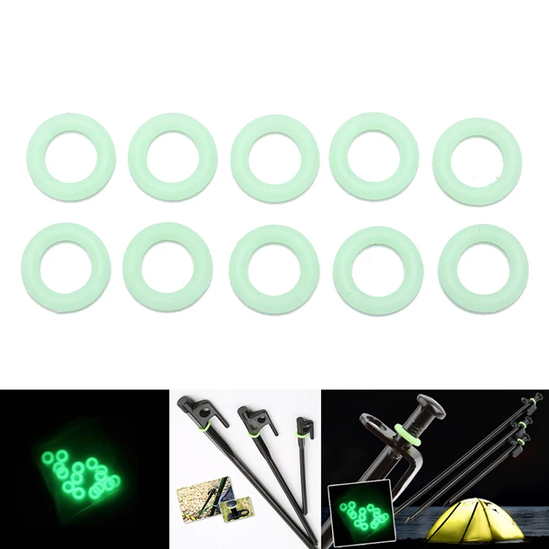 

10Pcs/Pack Camping Nail Night Vision Luminous Ring Round Multi-functional Tents Accessories