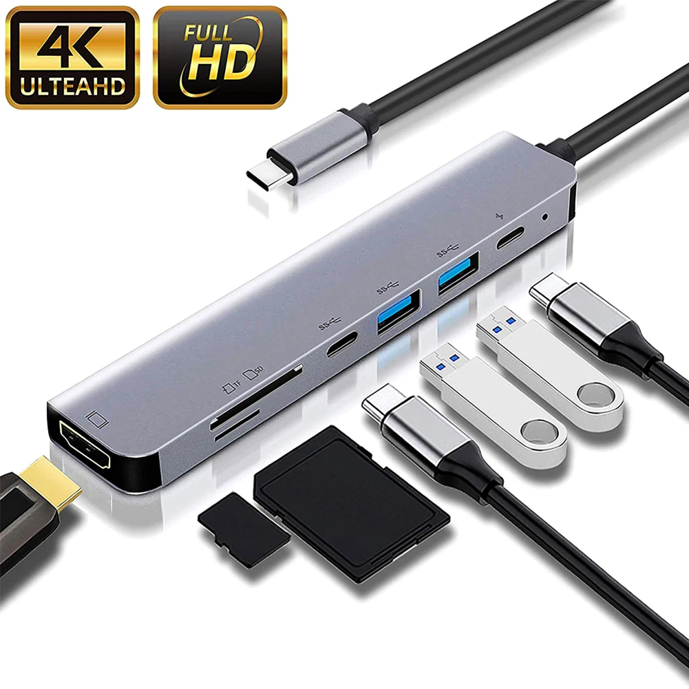 

40 Gbps USB Docking Station Aluminum 1pc Type-C Hub Adapter Dongle HDMI